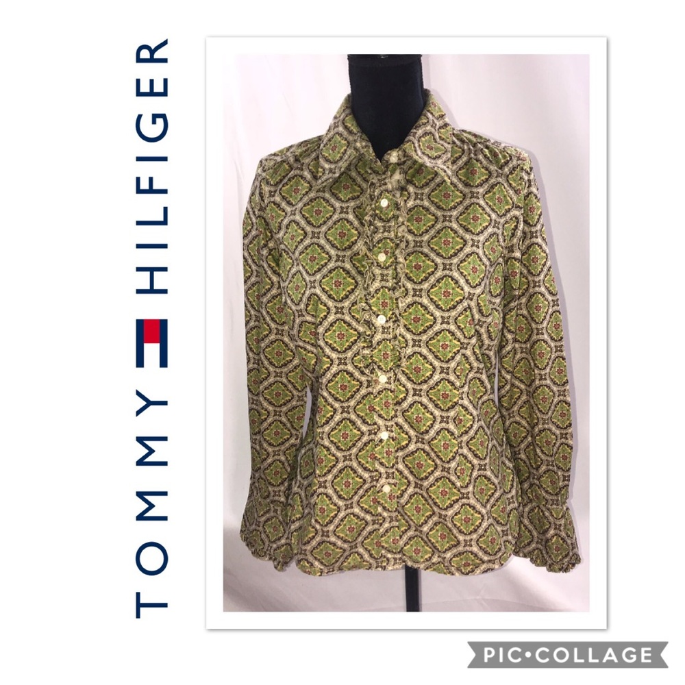TOMMY HILFIGER PAISLEY PRINT BUTTON DOWN BLOUSE